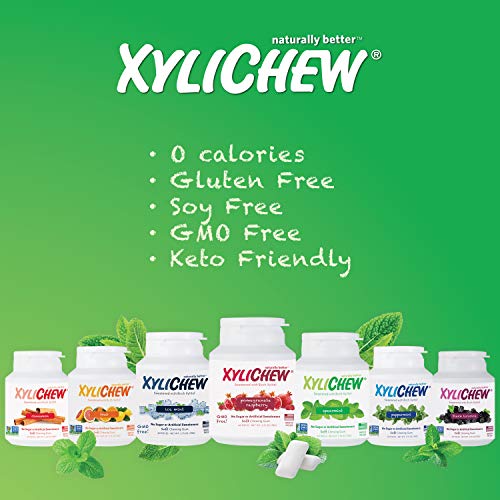 image for Xylichew 100% Xylitol Chewing Gum Jar - Non GMO, Gluten, Aspartame, an