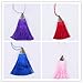 Babycola's Mum 18 Colors 10pcs Silky Handmade (2.4'') Soft Fiber Tassels with Antique Silver Cap((Mixed Randomly)