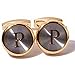 HJ Men's 2PCS Fashion Dazzle Tuxedo Shirts Platinum Plated Cufflinks Initial Letter 2 Color A-Z (Gold P), Small