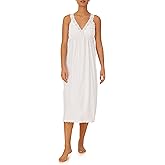 Eileen West Sleepwear & Loungewear for Women - Villa Blanca Collection - 100% Cotton Lightweight Sleeveless Long Nightgown