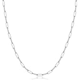 925 Sterling Silver Clasp Paperclip Chain Necklace for Women, 2.5mm/3mm/4mm/5mm Paperclip Chain for Women Silver Chain Necklace 16, 18, 20, 22, 24, 26, 30 Inches
