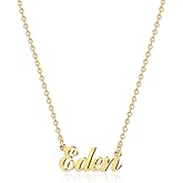 Hidepoo Eden Necklace - 18K Gold Plated Name Necklace for Women Jewelry, Good Name Necklaces