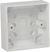 RED/GREY 2 Gang 2 Way Light Switch Pattress Back Box Internal Matt White view 3