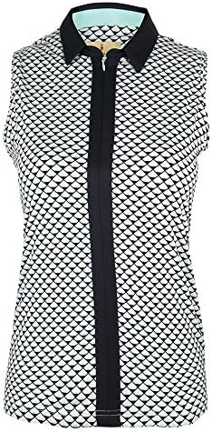 Sport Haley Womens Emma Sleeveless Print Polo White/Navy S