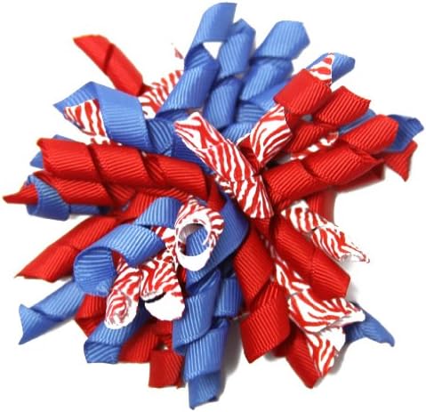 Wholesale Princess 4.5" Grosgrain Curly Ribbon Korker Hair Bow Clips