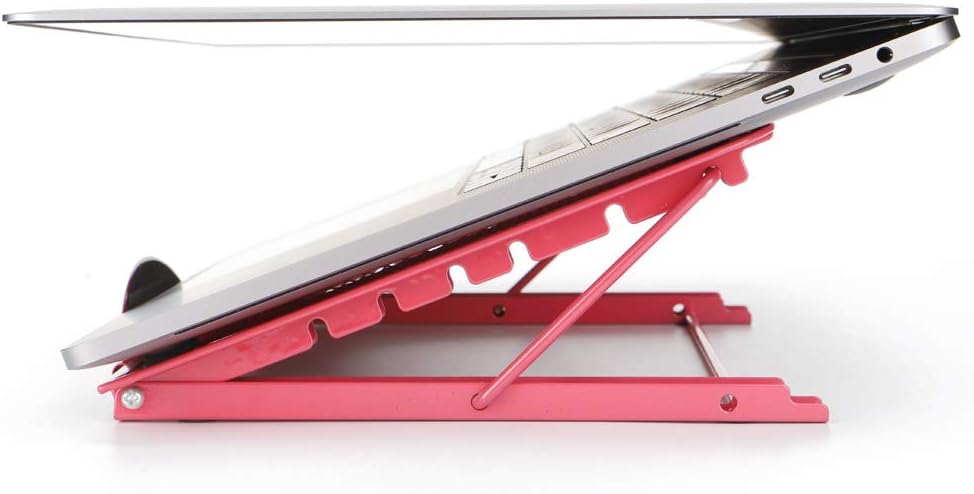 Laptop Stand, Adjustable Portable Laptop Holder For Desk, 6 Adjustable Height & Angle Laptop Stand Holder For 10-15.6" Pc Computer, Tablet, Ipad(Pink)