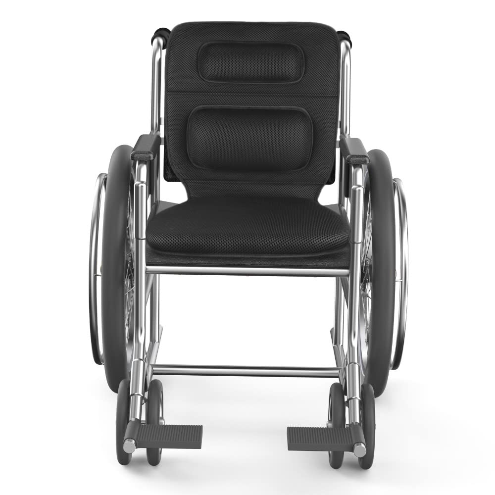 FOMI Gel Wheelchair and Low Back Chairs Seat and Back Cushion | Orthopedic Seat Pad, Firm Back Support and Lumbar Pillow for Wheelchairs, Car, Truck, Gaming | Pressure Sore, Coccyx Pain Relief