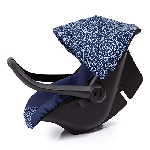 Bayer Design 67903AA Puppen-Autositz EasyGo, Puppenzubehör, passend zu Vario-Puppenwagen, mit Abdeckung, blau mit Muster, 46cm – Bild 4