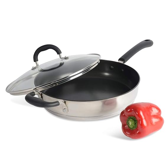 ProCook Gourmet Steel NonStick Induction Saute Pan with Lid 28cm 3