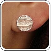 Aneneiceera Vintage Textured Coin Stud Earrings Hammered Coin Disc Earrings Small Gold Round Button Earrings Geometric Circle Earrings Jewelry for Women