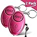 Personal Alarm, JDDZ 140 db Safe Siren Song Emergency Self Defense Protection Device Anti-Rape/Anti-Theft Security Mini LED Flashlight Women, Kids Elderly 2 Pack (Pink)
