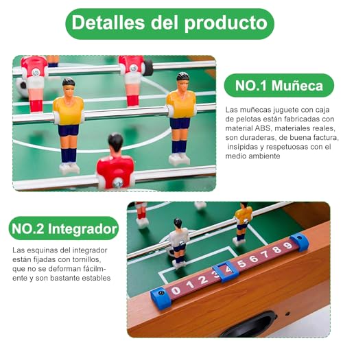 NUCLMNA Mesa de Futbolito, Juego de Puzzle de Fútbol Portátil, Futbol Juego de Mesa Mini Mesa Multijuegos para Niños y Adultos, Fácil de Instalar, Ideal para Regalos, Fiestas y Familia