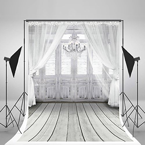 6.5x10ft Bedroom Photography Background Living Room White Curtain Photo Backdrop for Wedding Backgrounds