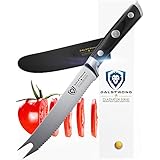 DALSTRONG Tomato Slicer Knife - Gladiator Series - German HC Steel - 5" - Serrated Utility - Sheath