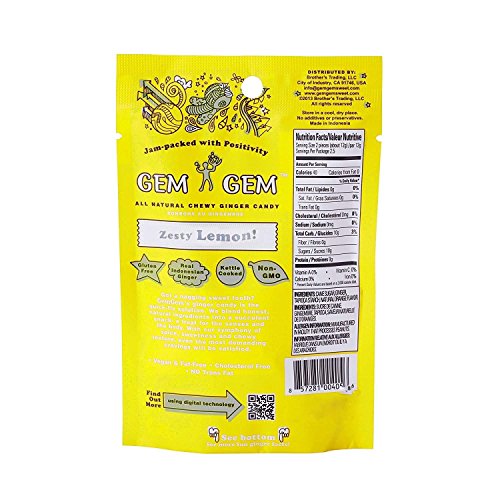 Gem Gem All Natural Chewy Lemon Ginger Candy 5 oz (Pack of 12) Pricepulse