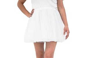 DMLBC Adult Teens 5 Layered Tutu Skirt, Women Girls Ballet Dance Tulle Skirt Costume Elastic Waist Tulle Tutu Skirt