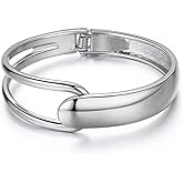 Decixde Chunky Gold Bracelet - Tear Drop & Cuff Bracelet - Polished Twisted Hinged Bangle - Wide Wrist Cuff - Irregular Twisted Bangles for Women