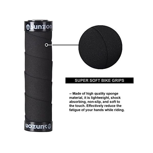TPR Rubber Bike Handlebar Grips,Professional Double Lock On Grips Slip Mountain Aluminum