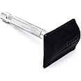 Parker Genuine Leather Double Edge Safety Razor Protective Sheath/Travel Cover - Fits all standard safety razors - Color: Black