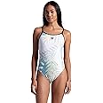 ARENA Performance Light Floral Women's Swimsuit Lace Back One Piece MaxLife Pool Training Suit for Competitive Swimmers