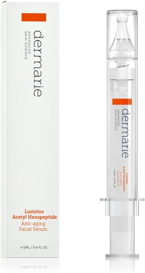 Dermarie Lumitox Acetyl Hexapeptide Anti-aging Facial Serum with Hyaluronic Acid, 0.4 oz. / 12 ml