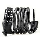 Agapo Bike Lock with 4feet Cable Coiling, 5-Digit Resettable Combination and Mounting Bracket