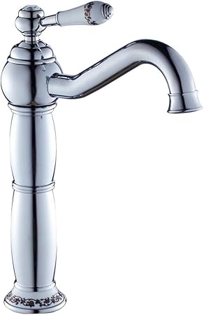 Modenny Waschtischarmatur antik verchromt Porzellangriff kalt und heiß