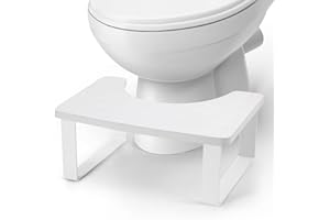 FOREST ANGLE Bamboo Toilet Stool,Potty for Pooping,Portable Squatting Pan with Dual Anti Slip Design,Bathroom Stools,Poop Stool for Bathroom,Toilet Step,Toilet Stools for Pooping,Bamboo Articles(White)