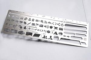 Fascola 1PC New Stainless Steel Stencil Hollow Ruler Web Interface UI Design Paper Prototype Accessory Stationery Bookmark Creative Gift
