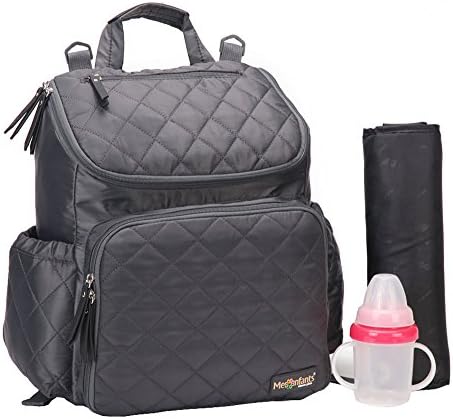 AMYAMY Diaper Bag Backpack, Large Capacity Collection Travel Diaper Backpack Bags Fit Stroller,Black-gray