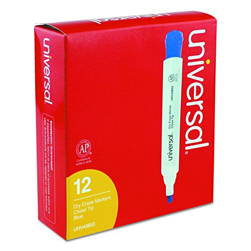 Universal Dry Erase Marker, Chisel Tip, Blue, Dozen (43653) - Thumbnail 6