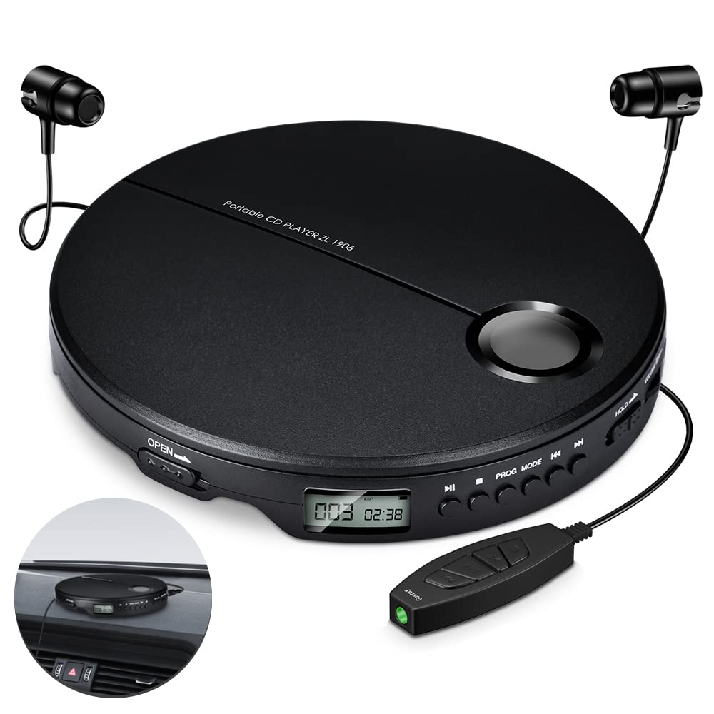 Gueray CD Players Portable with Headphones Personal CD Players with LCD Display Discman for Car Kids