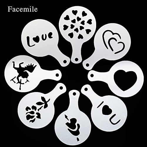 8pcs Valentine Cappuccina Latte Mold Coffee Art Coffee DIY Printing Mold by Edgez