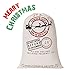 HBlife Canvas Santa Sack, 19.7 X 27.6 Inch Large Santa Bags for Gifts, Personalized Christmas Sacks for Presents with Drawstring, Style 3