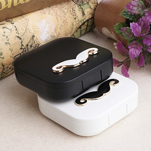 Hukai Contact Lens Travel Case Eyes Care Kit Holder Container Travel Accessaries (Black)