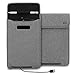 New iPad 2017, iPad Air 2, iPad Pro 9.7 CaseCrown Power Sleeve (Charcoal Gray) w/Apple Pencil Holder & MFI Certified USB to Lightning Cable