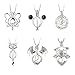 Mix 6 Different Designs 925 Sterling Silver Cage Pendants (Butterfly, Heart, Flower, Fox, Dragon, Pig)