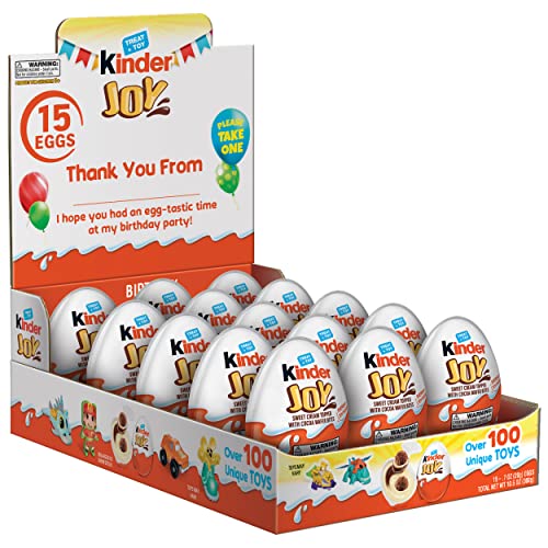 Kinder Joy Eggs, 15 Count, Cream And Chocolatey Wafers With Toy Inside