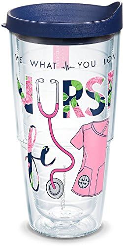Tervis 1294219 Simply Southern Nurse Life 24 oz Tumbler with lid, 24oz, Clear