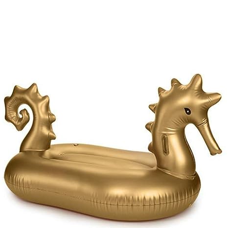 Inflatable Pool Float Giant Inflatable Golden Seahorse Pool Float