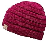 Kids Beanie (NO POM) - Hot Pink