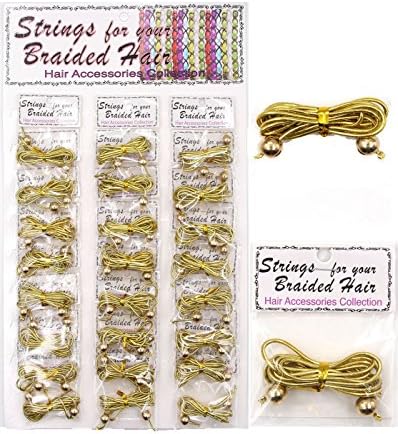 Kumiz GOLD SILVER Hair accessories String for Braid Hair, Pack of 24 (PPT6935GD)