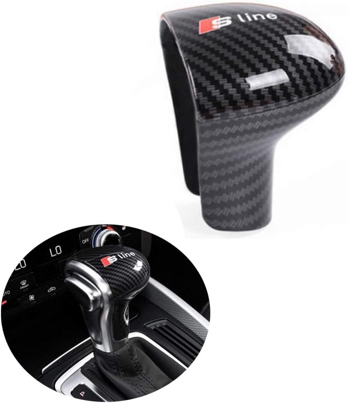DEFTEN Carbon Fiber Gear Shift Knob Cover Sticker Head Trim for Audi A4 A5 A6 S6 A7 S7 Q5 Q7
