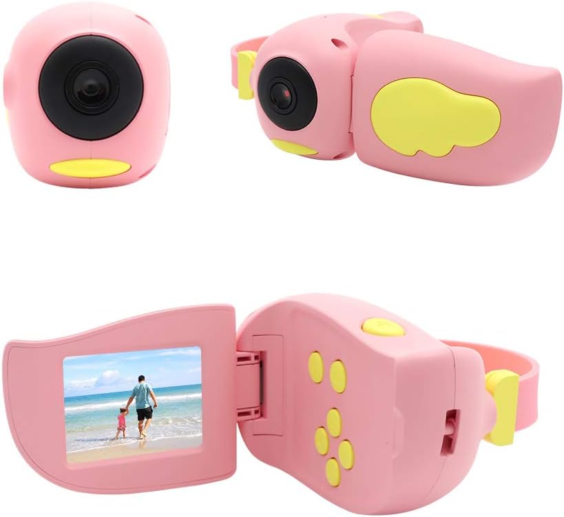 Mini DV Camera,MERLINAE Kids Video 12 MP Digital Camera for Girls 16 GB Card Rechargeable 1080P Toy 2.4 Inch HD Screen Recorder Gifts for 3-12 Years Old Girls Toddlers Pink