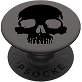 Black Skull Gray PopSockets Adhesive PopGrip