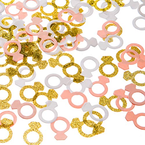 image for MOWO Glitter Diamond Ring Paper Confetti Table Decor and Event Decor, 