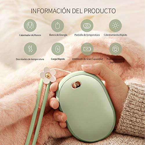 SmartDevil Rechargeable Hand Warmers, 10000mAh Long-Lasting Heating Electronic Hand Warmer, Large Battery, Reusable, Great for Women, Men, Outdoor Sports, in Cold Winter
