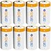 SunLabz Rechargeable Batteries, Ultra-Efficient NiCD D (8 Pack)