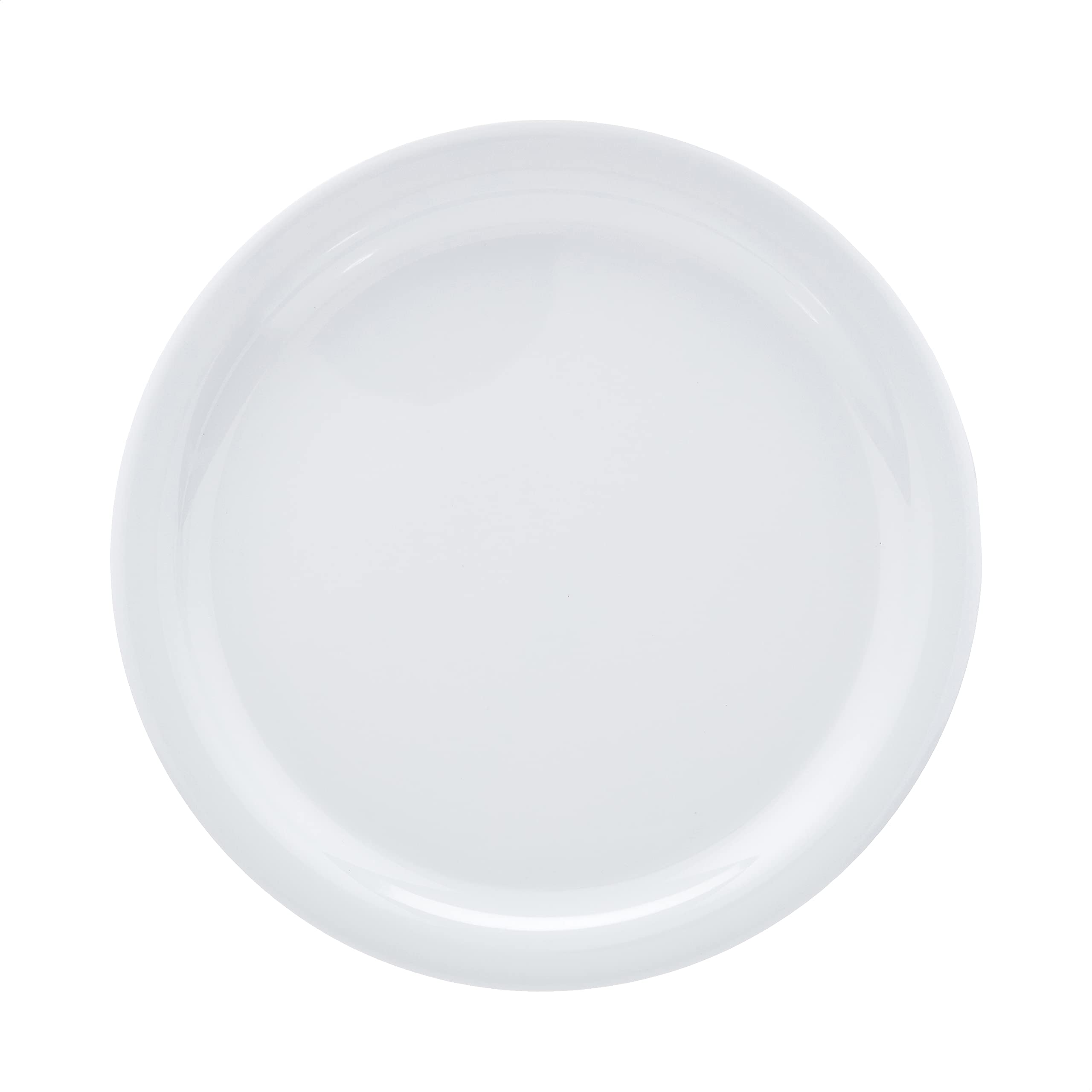 Amazon Basics Melamine (Plastic) Plate, 6 Piece Set, 9 in, White (Previously AmazonCommercial brand)