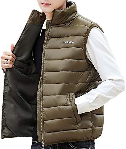 ダウンベスト メンズ 中綿ベスト 軽量 防寒 アウトドア 襟付き シンプル 無地 ジャケット 秋 冬 春